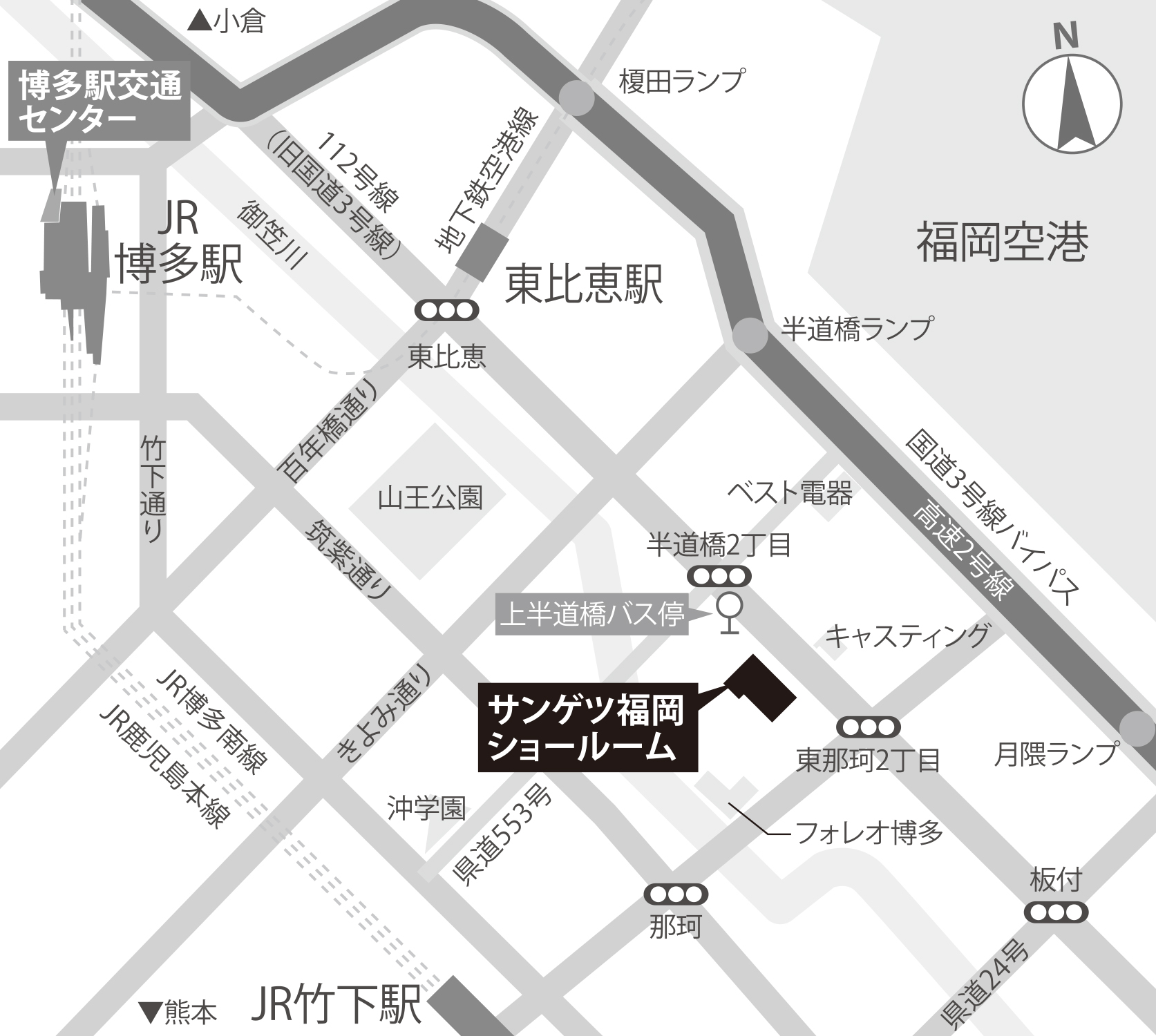 福岡の地図画像