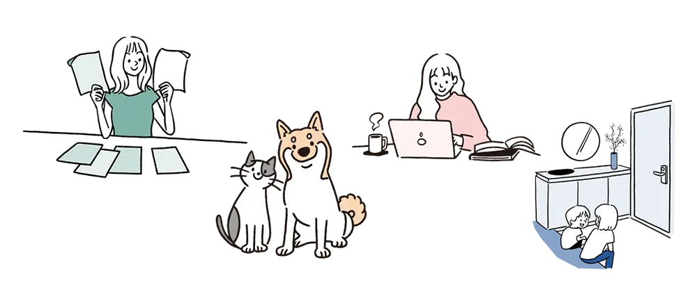 4つのしたいことのイラスト