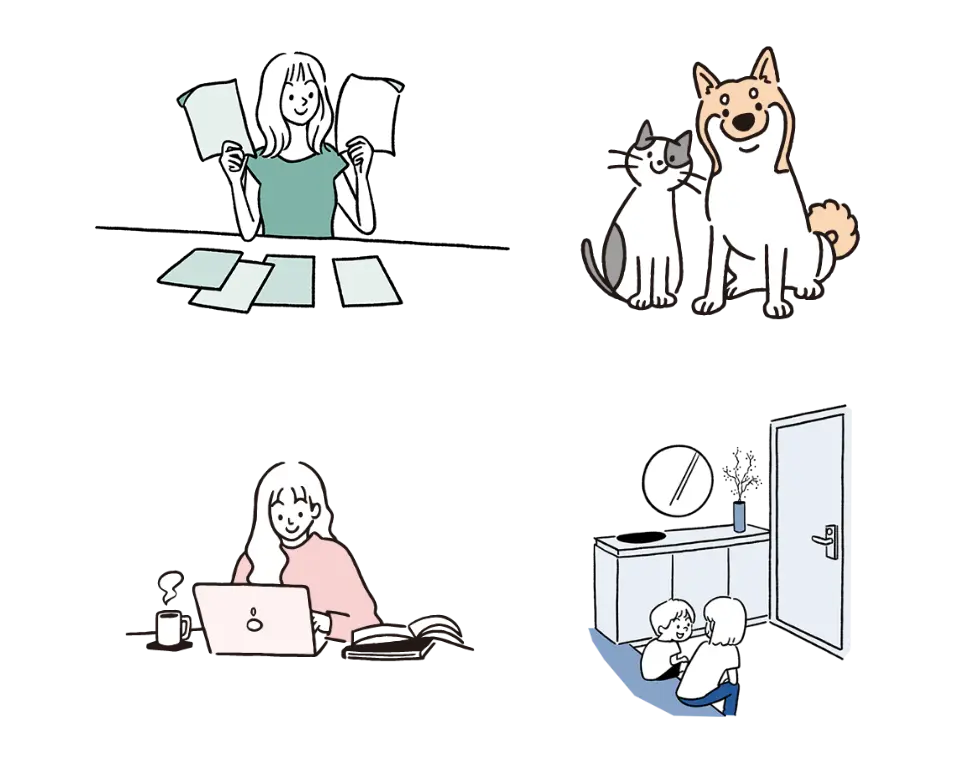 4つのしたいことのイラスト