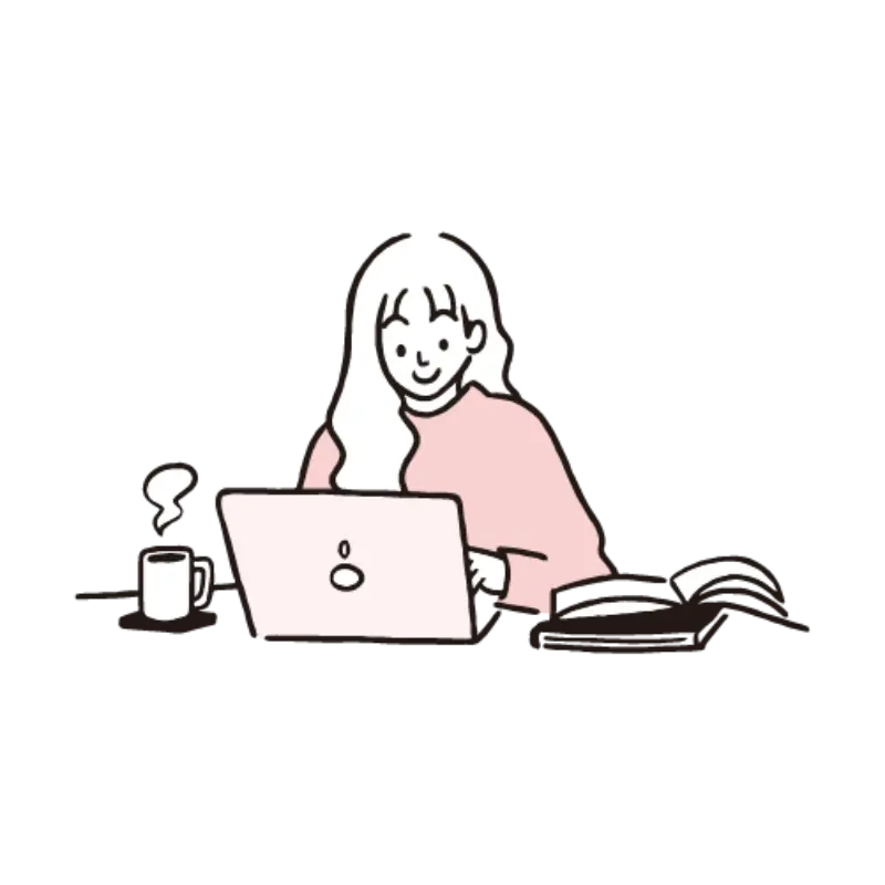 在宅ワークをしている人のイラスト